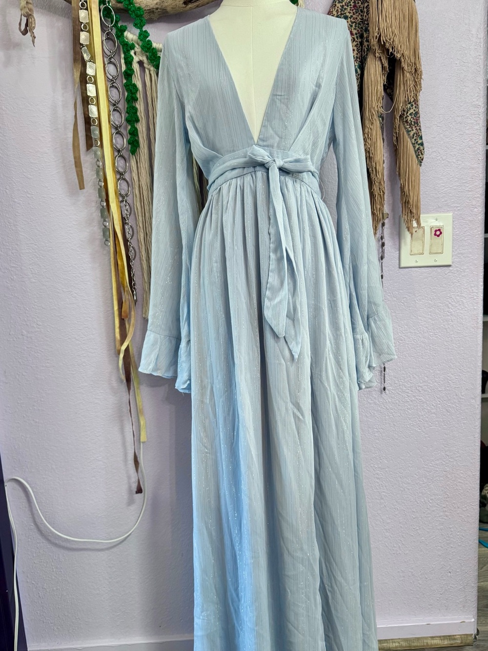 Dangerous woman maxi dress in light blue